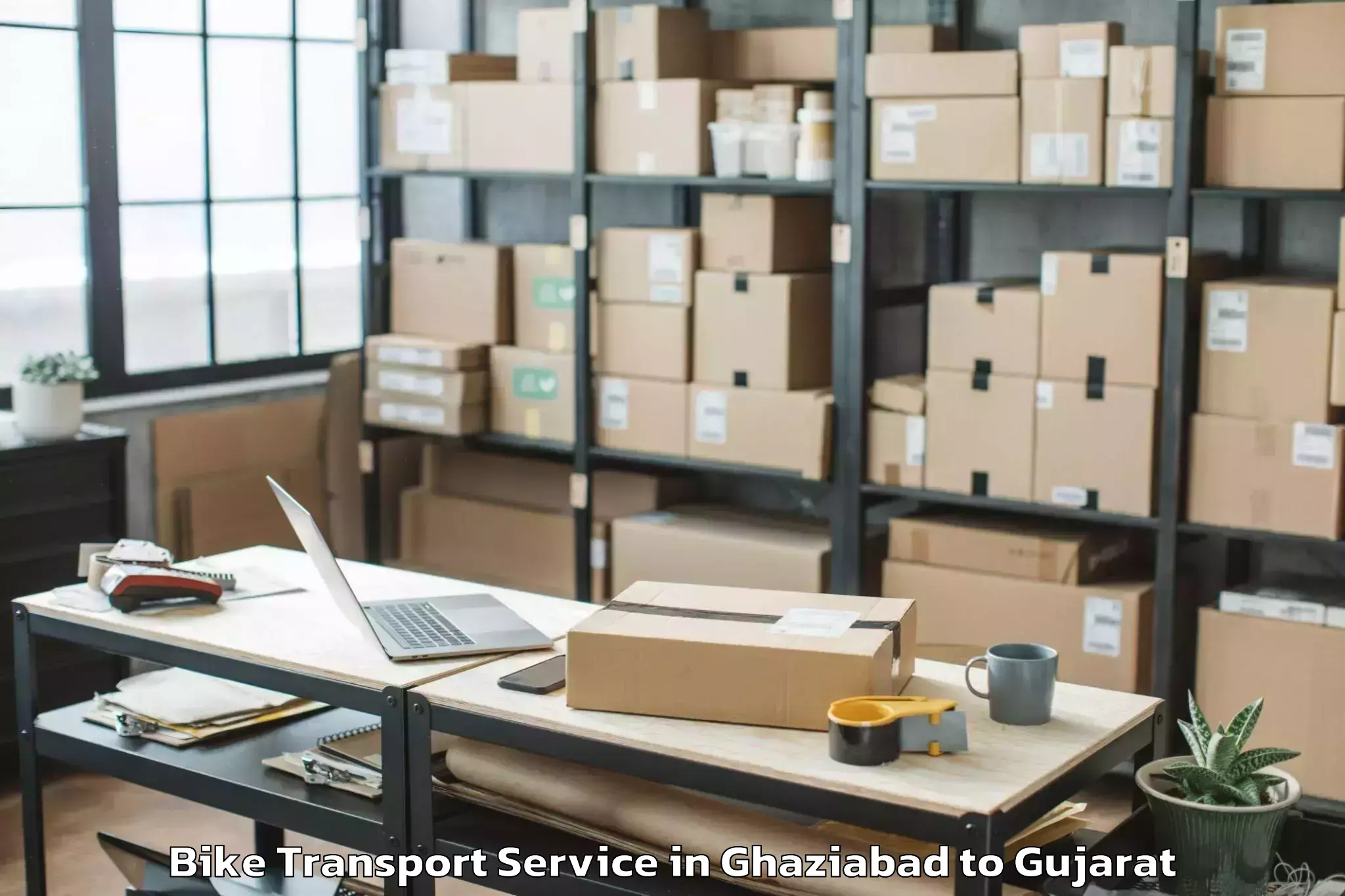 Easy Ghaziabad to Deendayal Port Trust Bike Transport Booking